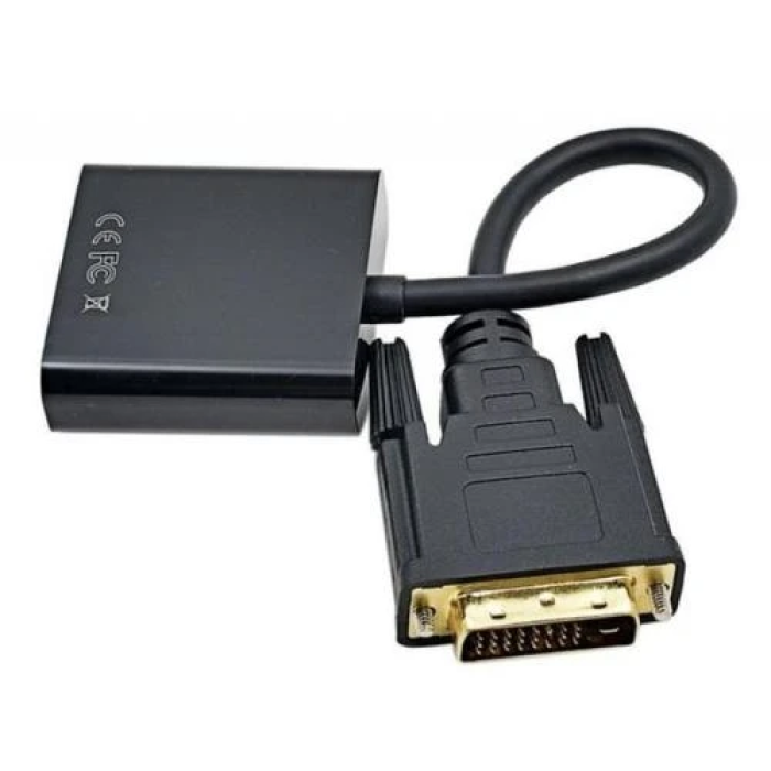 Перехідник DVI-D — VGA STLab, чорний, 15 см