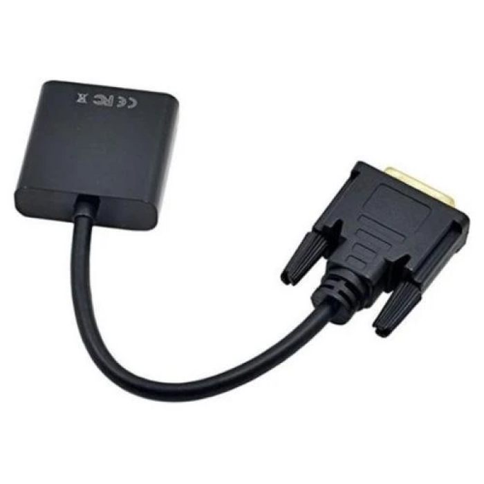Перехідник DVI-D — VGA STLab, чорний, 15 см