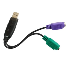 Перехідник USB Dynamode, Black, USB 2.0 - 2 x PS/2, 15 см