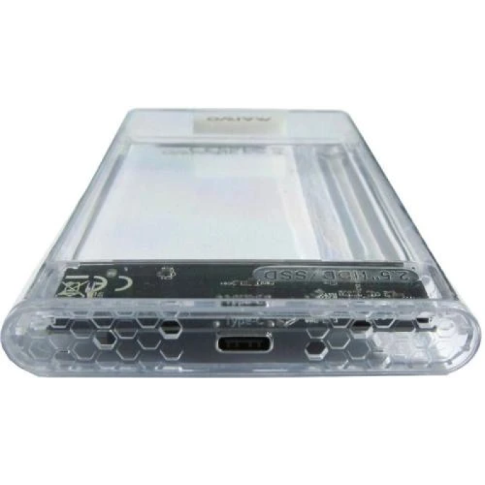 Кишеня зовнішня Maiwo, Transparent, 2.5", Type-C 3.1 Gen1, 1xSATA (K2510)