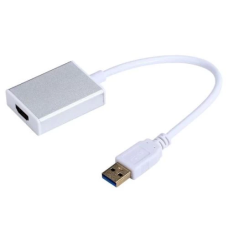 Перехідник USB 3.0 (M) - HDMI (F), Dynamode, White, 15 см (USB3.0-HDMI)