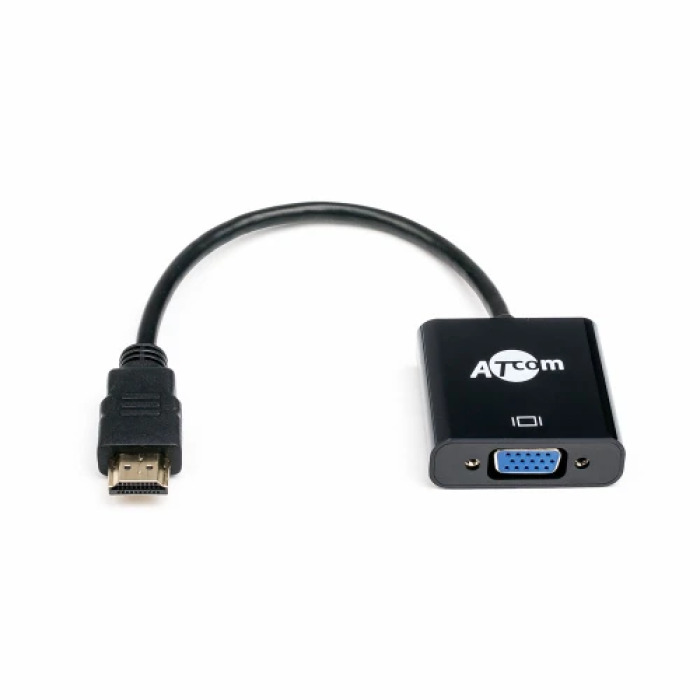 Перехідник HDMI–VGA Atcom 9220, 10 см, чорний