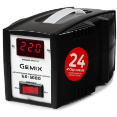 Стабілізатор Gemix GX-500D 500VA, 350W, входное напряжение 140-260V, 2 розетки (Schuko), 2.3 кг, LCD дисплей