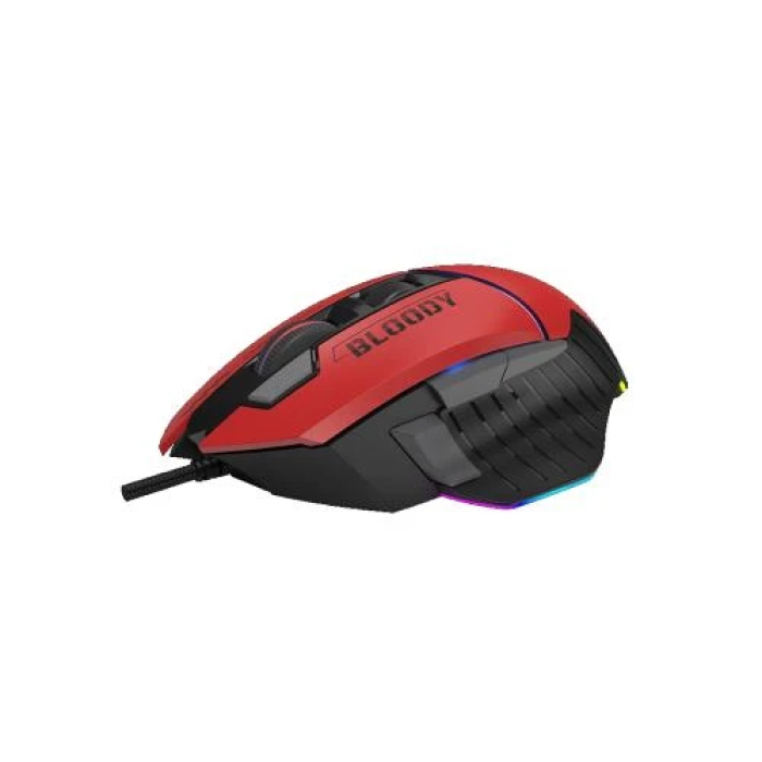 Миша Bloody W95 Max, Sports Red, USB, оптична (сенсор MAX BC3332-A), 100 - 12 000 cpi, 10 кнопок (8 програмованих), вбудована пам'ять, RGB підсвічування, перемикачі більше 50 млн. натискань, ніжки X'Glide, 1.8 м