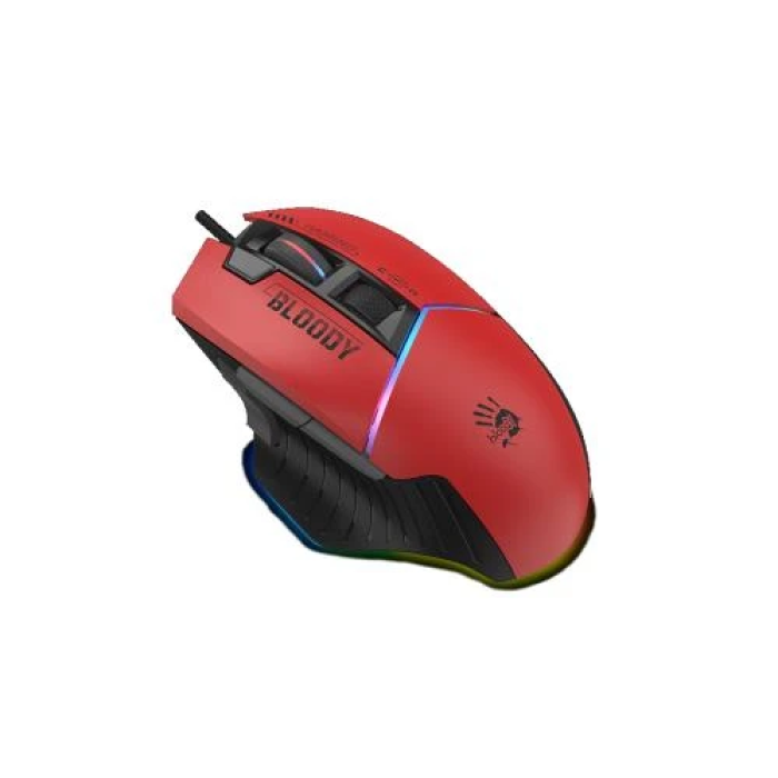 Миша Bloody W95 Max, Sports Red, USB, оптична (сенсор MAX BC3332-A), 100 - 12 000 cpi, 10 кнопок (8 програмованих), вбудована пам'ять, RGB підсвічування, перемикачі більше 50 млн. натискань, ніжки X'Glide, 1.8 м