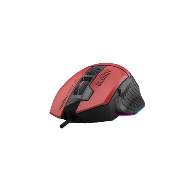 Миша Bloody W95 Max, Sports Red, USB, оптична (сенсор MAX BC3332-A), 100 - 12 000 cpi, 10 кнопок (8 програмованих), вбудована пам'ять, RGB підсвічування, перемикачі більше 50 млн. натискань, ніжки X'Glide, 1.8 м