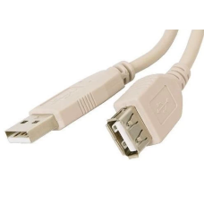 Кабель USB 2.0 AM - USB AF, 1.8 м, White, Atcom, феритовий фільтр (3789)