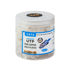 Конектор RJ45, UTP, 100 шт, Clear, Cat. 6, GTL, з наскрізними отворами, у пластиковій тубі (GTLRJ45-U-C6/100)