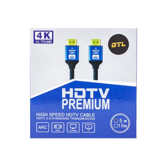 HDMI-кабель GTL V2.0 довжиною 5 м для 4K