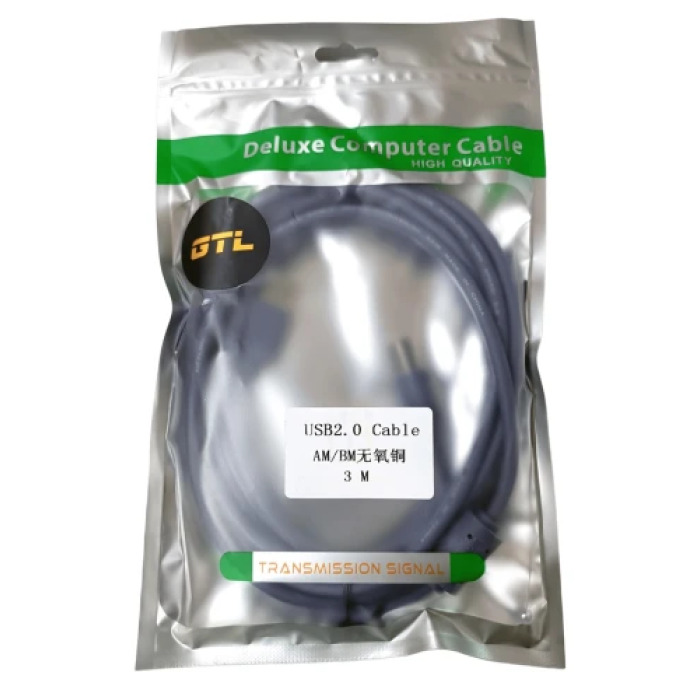 Кабель USB 2.0 GTL AM–BM, 3 м, чорний