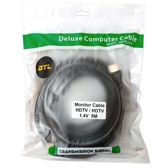Кабель HDMI GTL V1.4, 5 м, чорний