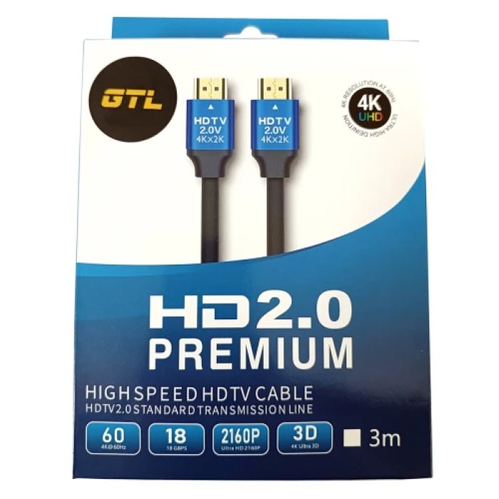 Кабель HDMI GTL V2.0 довжиною 3 м