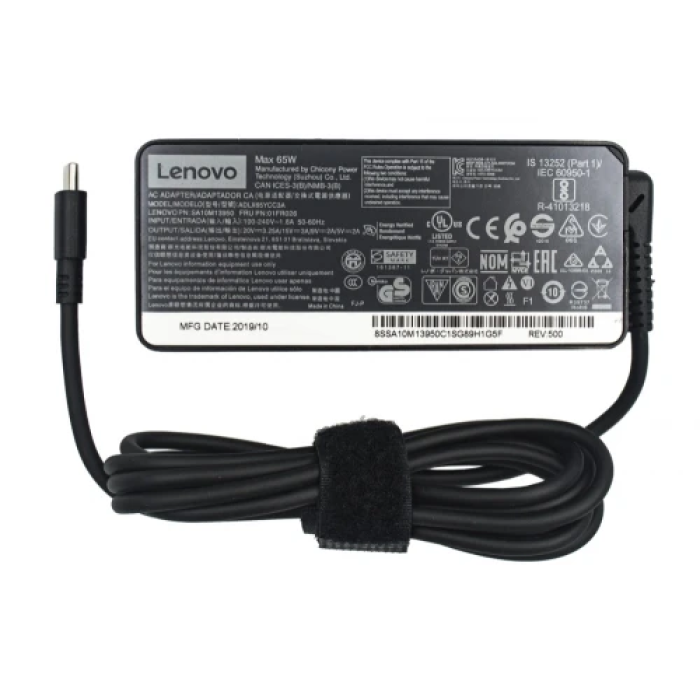 Блок живлення для ноутбуків Lenovo Black, Type-C, 65 Вт, 20V / 3.25A; 15V / 3A; 9V / 2A; 5V / 2A (ADLX65YCC3A)
