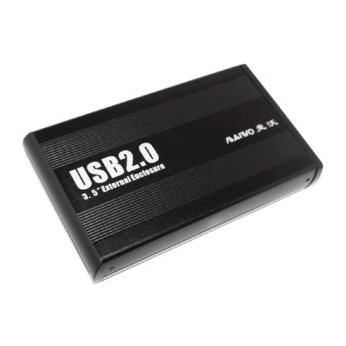 Кишеня зовнішня Maiwo, Black, 3.5", USB 2.0, 1xSATA, зовнішній БЖ, алюмінієвий корпус (K3502-U2S)