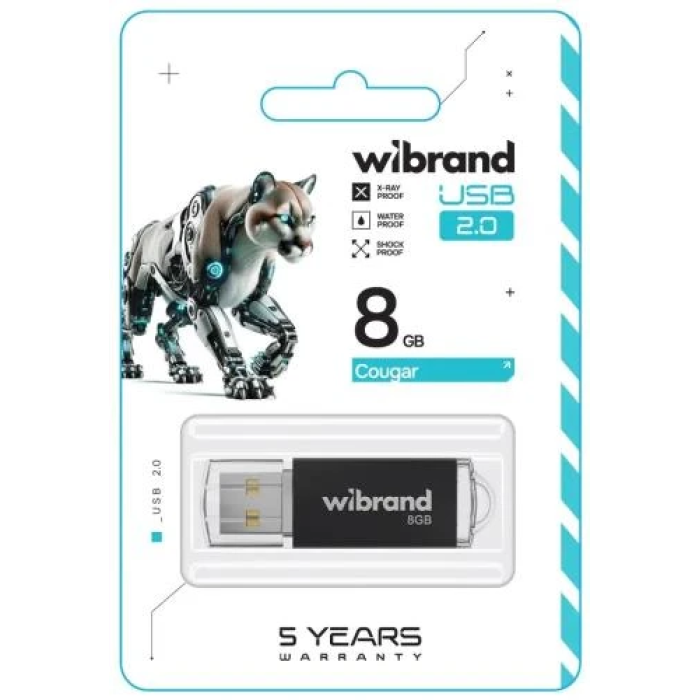 USB-флешка Wibrand Cougar 8 ГБ з інтерфейсом USB 2.0