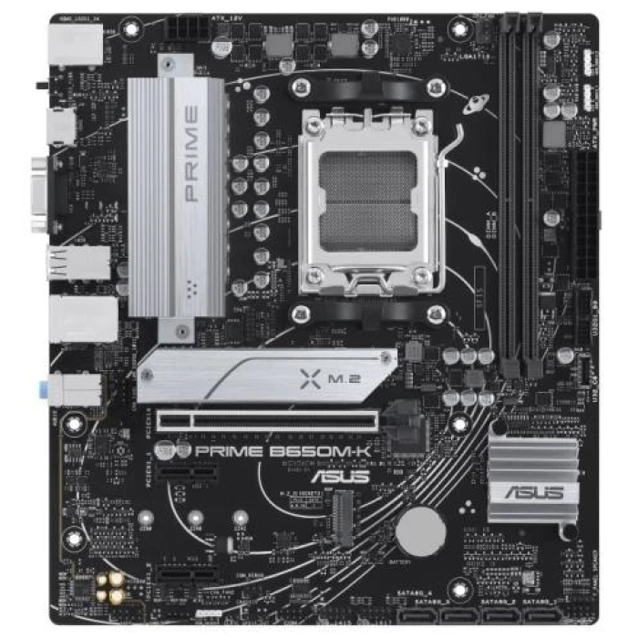 Материнська плата AM5 Asus PRIME B650M-K, B650, 2xDDR5, Int.Video (CPU), 4xSATA3, 2xM.2, 1xPCI-E 4.0 x16, 2xPCI-E 4.0 x1, Realtek 7.1, Realtek 2.5Gb, 6xUSB3.2/6xUSB2.0, VGA/HDMI, MicroATX