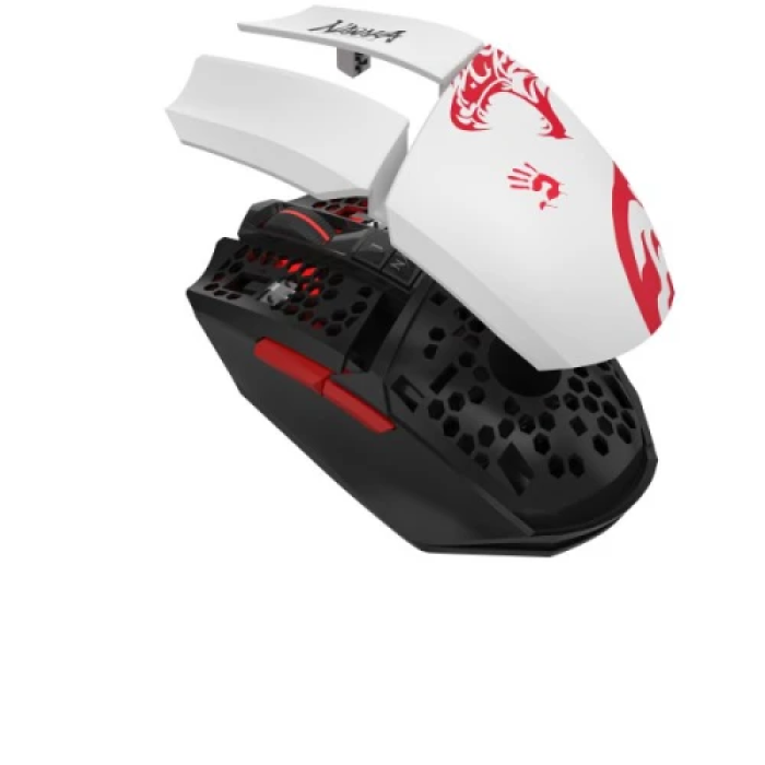Миша бездротова Bloody R36 Ultra, Naraka, USB 2.4GHz, оптична (сенсор PixArt PAW3313), 100 - 12 000 cpi, 150 IPS, 7 програмованих кнопок, вбудована пам'ять, акумулятор