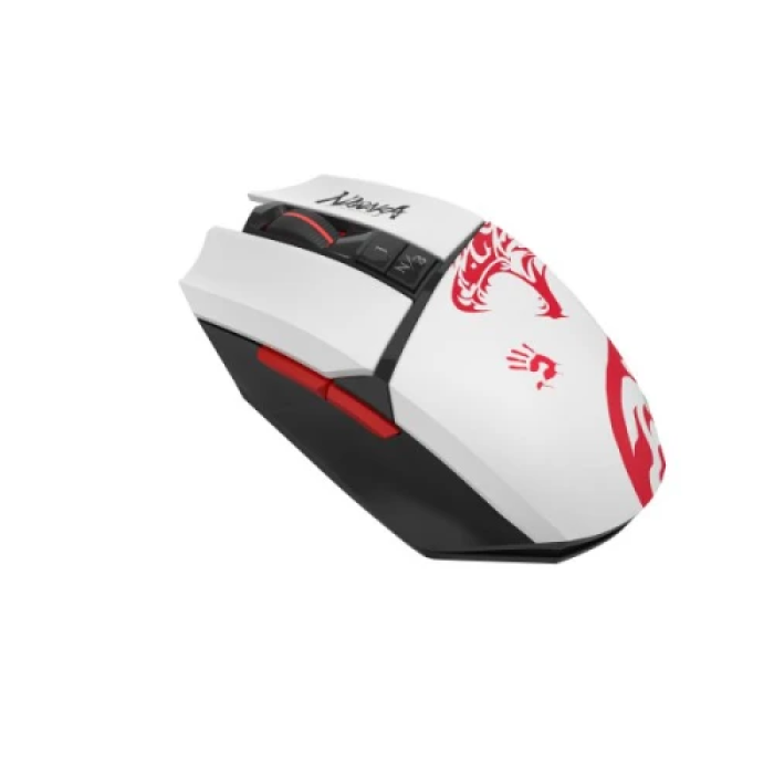 Миша бездротова Bloody R36 Ultra, Naraka, USB 2.4GHz, оптична (сенсор PixArt PAW3313), 100 - 12 000 cpi, 150 IPS, 7 програмованих кнопок, вбудована пам'ять, акумулятор