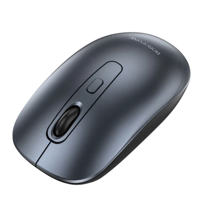 Миша бездротова Borofone BG13, Metal Grey, USB 2.4GHz, оптична, 800-1600 dpi, 4 кнопки, 1xAA