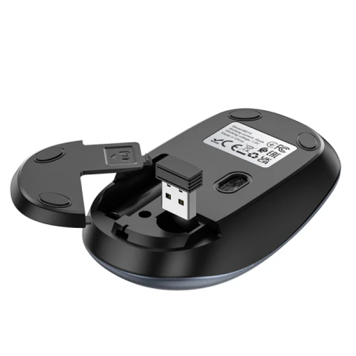 Миша бездротова Borofone BG13, Metal Grey, USB 2.4GHz, оптична, 800-1600 dpi, 4 кнопки, 1xAA