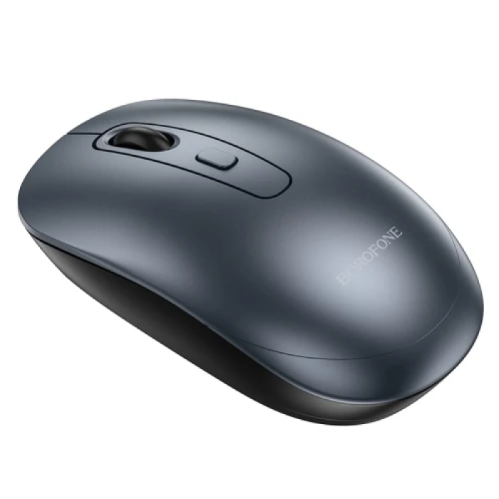 Миша бездротова Borofone BG13, Metal Grey, USB 2.4GHz, оптична, 800-1600 dpi, 4 кнопки, 1xAA