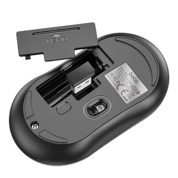 Миша бездротова Hoco GM21 "Platinum", Black/Yellow, USB 2.4GHz, оптична, 1000-1600 dpi, 4 кнопки, 1xAA