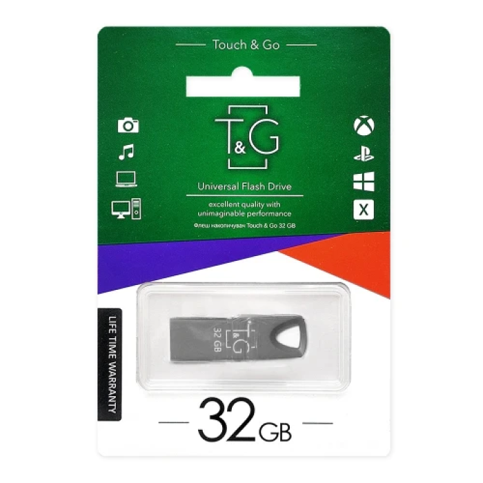 Флеш накопичувач USB 32Gb T&G Metal TG117, Black, USB 2.0 (TG117BK-32G)