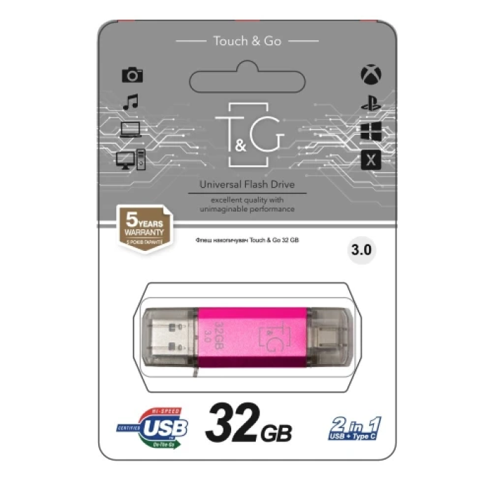 Флеш накопичувач USB 32Gb T&G Star TG009TC, Purple, Type-C / USB 3.0 (TG009TC-32GFC3)