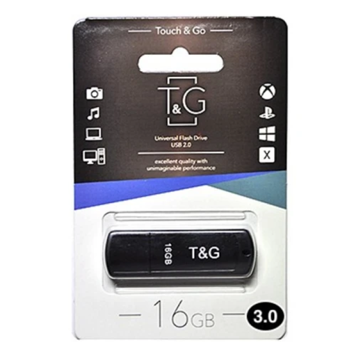 Флеш накопичувач USB 16Gb T&G Classic TG011, Black, USB 3.0 (TG011-16GB3BK)