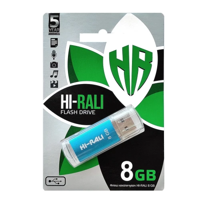 Флеш накопичувач USB 8Gb Hi-Rali Rocket, Blue, USB 2.0 (HI-8GBVCBL)