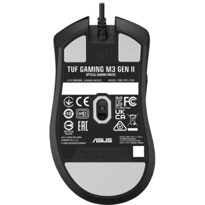 Миша Asus TUF Gaming M3 Gen II, Black, USB, оптична (сенсор PAW3318), до 8000 dpi, 200 IPS, 30G, 6 програмованих кнопок, IP56, 2 м