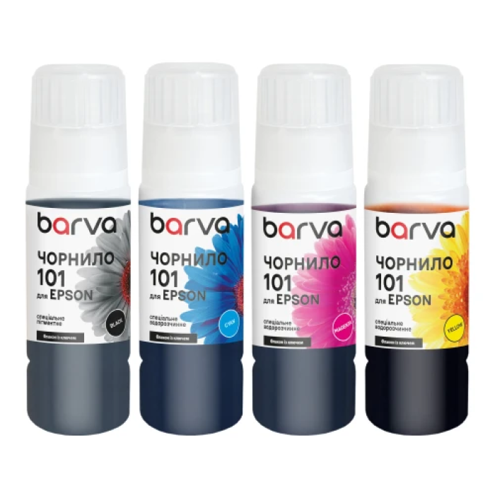 Комплект чорнил Barva Epson 101 — 4 флакони по 70 мл