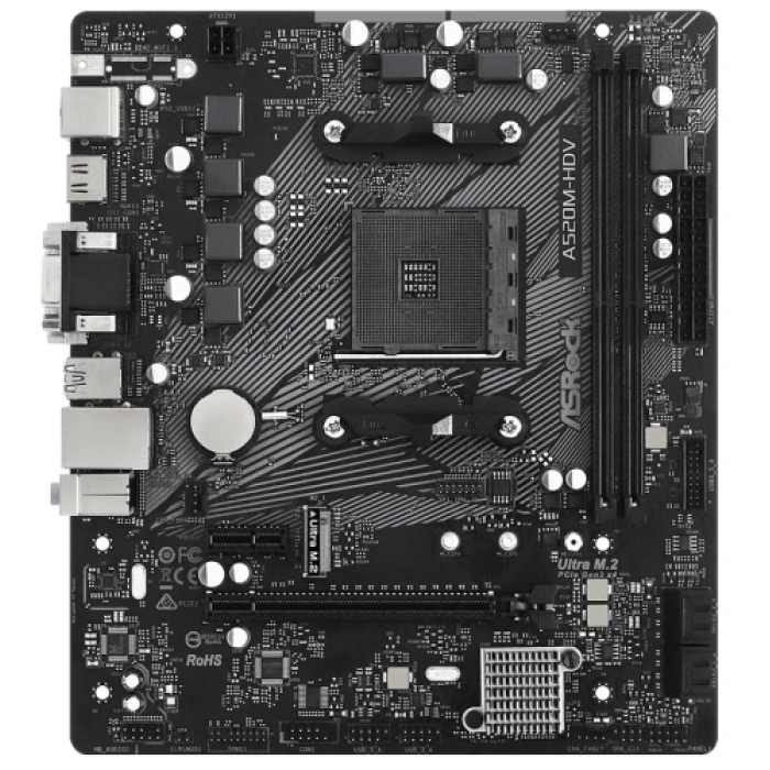 Материнська плата ASRock A520M-HDV для ПК з 2 слотами DDR4