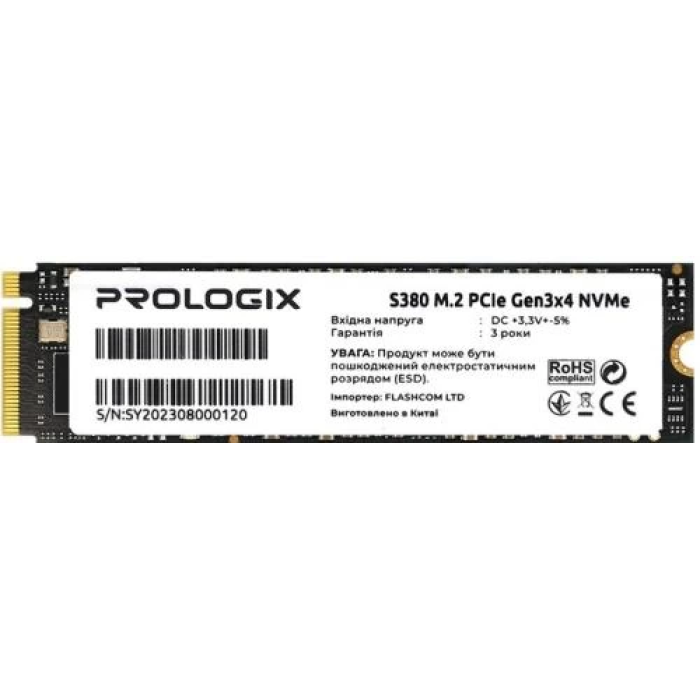 SSD ProLogix S380 256 ГБ з інтерфейсом PCIe 3.0 x4
