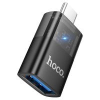 Перехідник Type-C — USB (адаптер) Hoco UA36B чорний напівпрозорий
