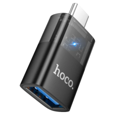 Перехідник Type-C — USB (адаптер) Hoco UA36B чорний напівпрозорий