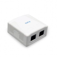 Розетка RJ45 (мережева), 2-портова FTP, біла, 6E категорія, Cablexpert (NCAC-2F6-01)