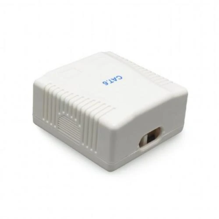 Розетка RJ45 (мережева), 2-портова FTP, біла, 6E категорія, Cablexpert (NCAC-2F6-01)