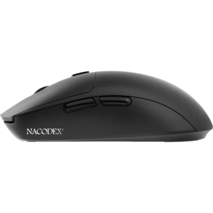 Миша бездротова  Ajazz NJ07 Combo, Black, Bluetooth / 2.4GHz / Type-C, оптична (сенсор PixArt PAW3311), до 24000 dpi, перемикачі Huano, 6 кнопок, 300 mAh, радіус дії до 10 м (NJ07-MC-B)