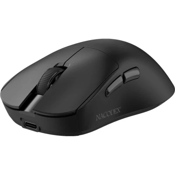Миша бездротова  Ajazz NJ08 Combo, Black, Bluetooth / 2.4GHz / Type-C, оптична (сенсор PixArt PAW3311), до 24000 dpi, перемикачі Huano, 6 кнопок, 300 mAh, радіус дії до 10 м (NJ08-MC-B)