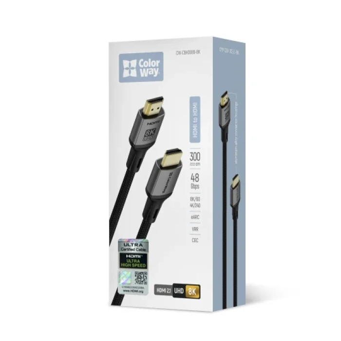HDMI-кабель ColorWay V2.1 довжиною 3 м
