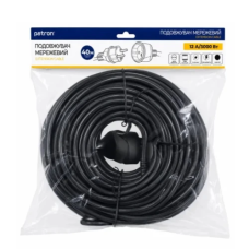 Подовжувач мережевий Patron, 1 розетка, 40 м, Black, 12А, 3x1.5 мм² (PEC-1240)