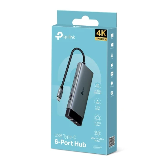 USB-хаб TP-Link UH6120C 6-в-1 із HDMI 4K і LAN