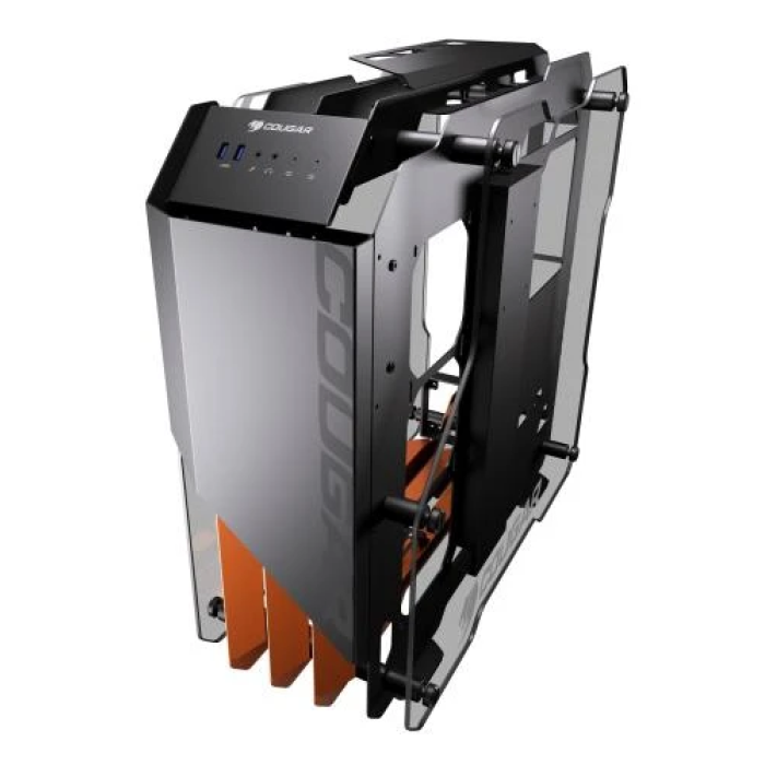 Корпус Cougar Blazer Black/Orange, без БЖ, Mid Tower, для ATX/Micro ATX / Mini ITX / CEB, 2xUSB 3.0, бічна панель із загартованого скла 5 мм, 560x226x535 мм