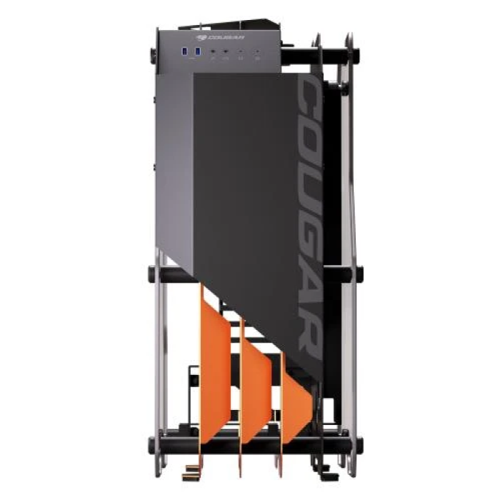 Корпус Cougar Blazer Black/Orange, без БЖ, Mid Tower, для ATX/Micro ATX / Mini ITX / CEB, 2xUSB 3.0, бічна панель із загартованого скла 5 мм, 560x226x535 мм