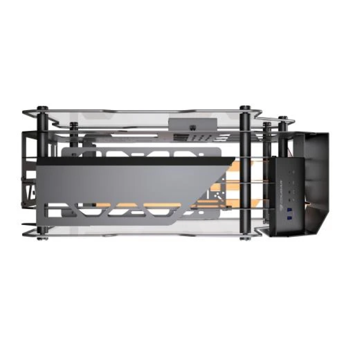Корпус Cougar Blazer Black/Orange, без БЖ, Mid Tower, для ATX/Micro ATX / Mini ITX / CEB, 2xUSB 3.0, бічна панель із загартованого скла 5 мм, 560x226x535 мм