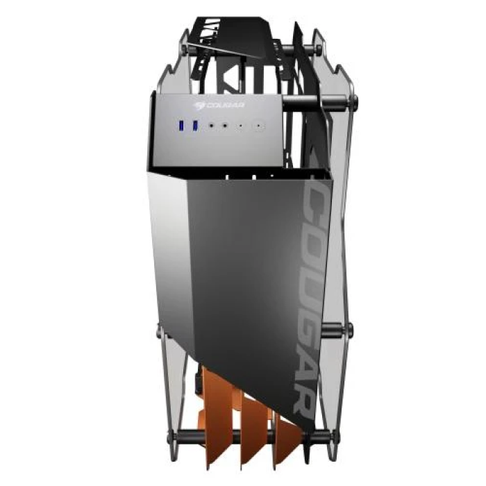 Корпус Cougar Blazer Black/Orange, без БЖ, Mid Tower, для ATX/Micro ATX / Mini ITX / CEB, 2xUSB 3.0, бічна панель із загартованого скла 5 мм, 560x226x535 мм