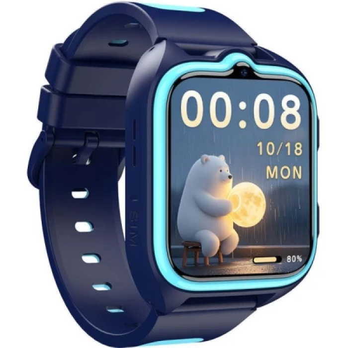 Дитячий смарт-годинник Blackview Z30, Blue, 1.75" (320x280, TFT-сенсорний дисплей), фронтальна камера (2 МП), RAM 256Мб, ROM 512Мб, Bluetooth, Wi-Fi, GPS, SIM-карта (2G/3G/4G), IP68, 800 mAh, Android / iOS (6931548323822)