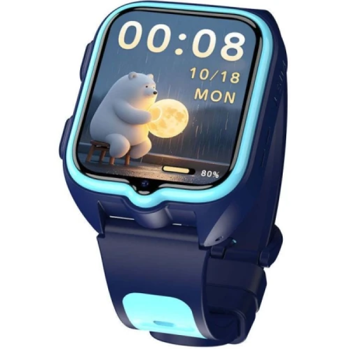 Дитячий смарт-годинник Blackview Z30, Blue, 1.75" (320x280, TFT-сенсорний дисплей), фронтальна камера (2 МП), RAM 256Мб, ROM 512Мб, Bluetooth, Wi-Fi, GPS, SIM-карта (2G/3G/4G), IP68, 800 mAh, Android / iOS (6931548323822)