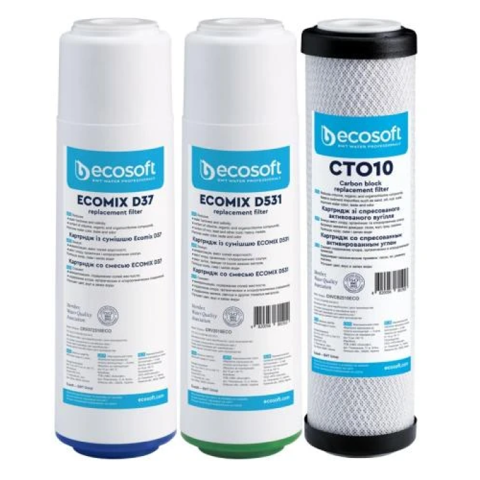 Комплект картриджів Ecosoft Premium 1-2-3 для очищення води